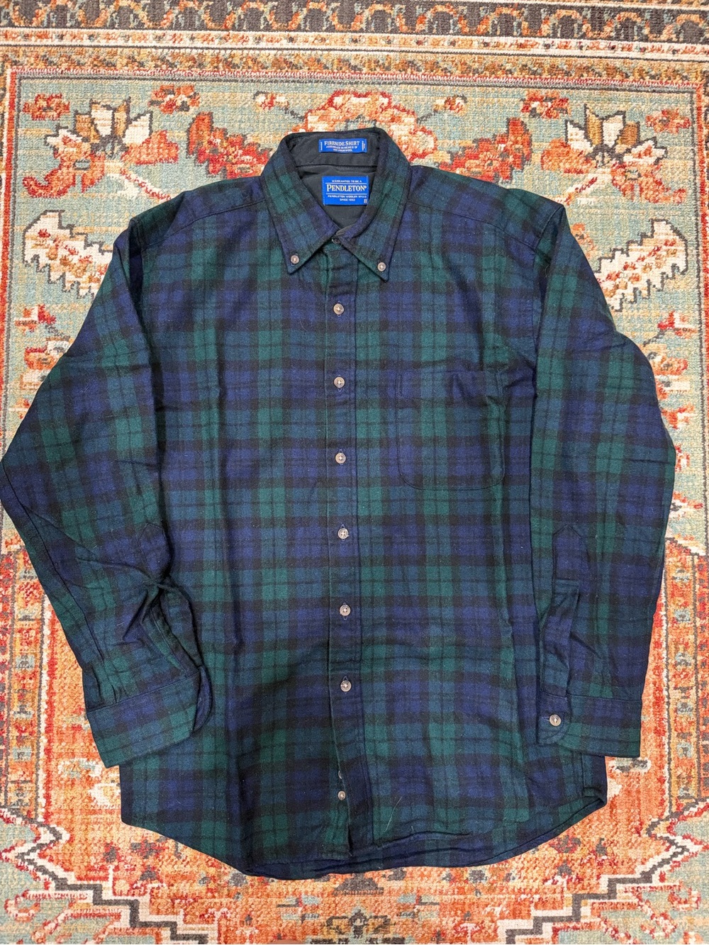 Pendleton Blackwatch Green & Navy Plaid Button-Down Shirt